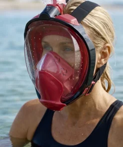 Sale Watery fullface dykkermaske til voksne - Ocean Pro - Rød