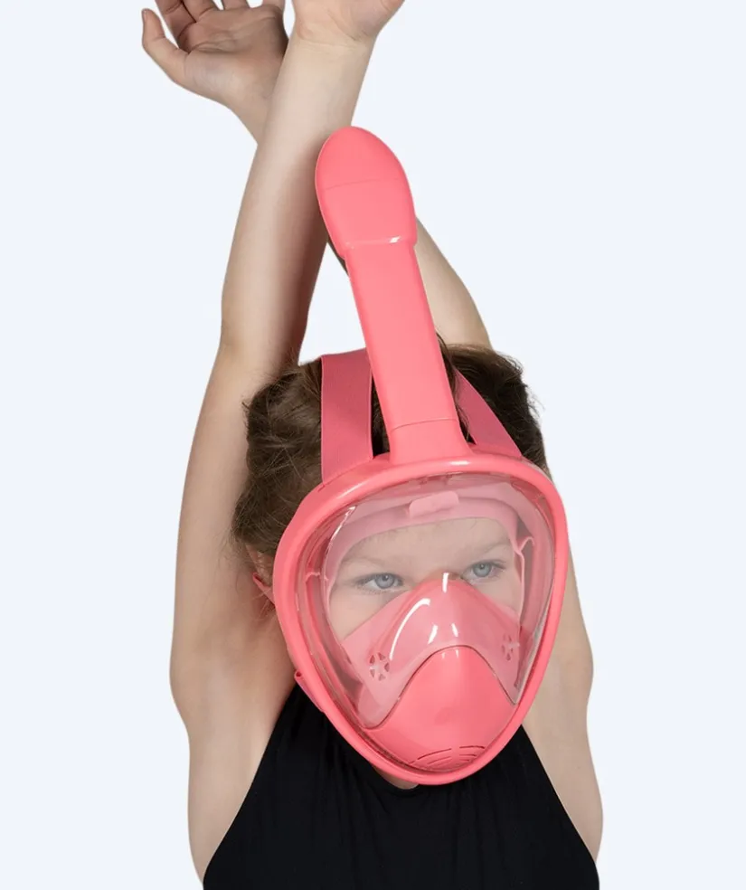 Clearance Watery fullface dykkermaske til børn - Oxygen - Atlantic Pink