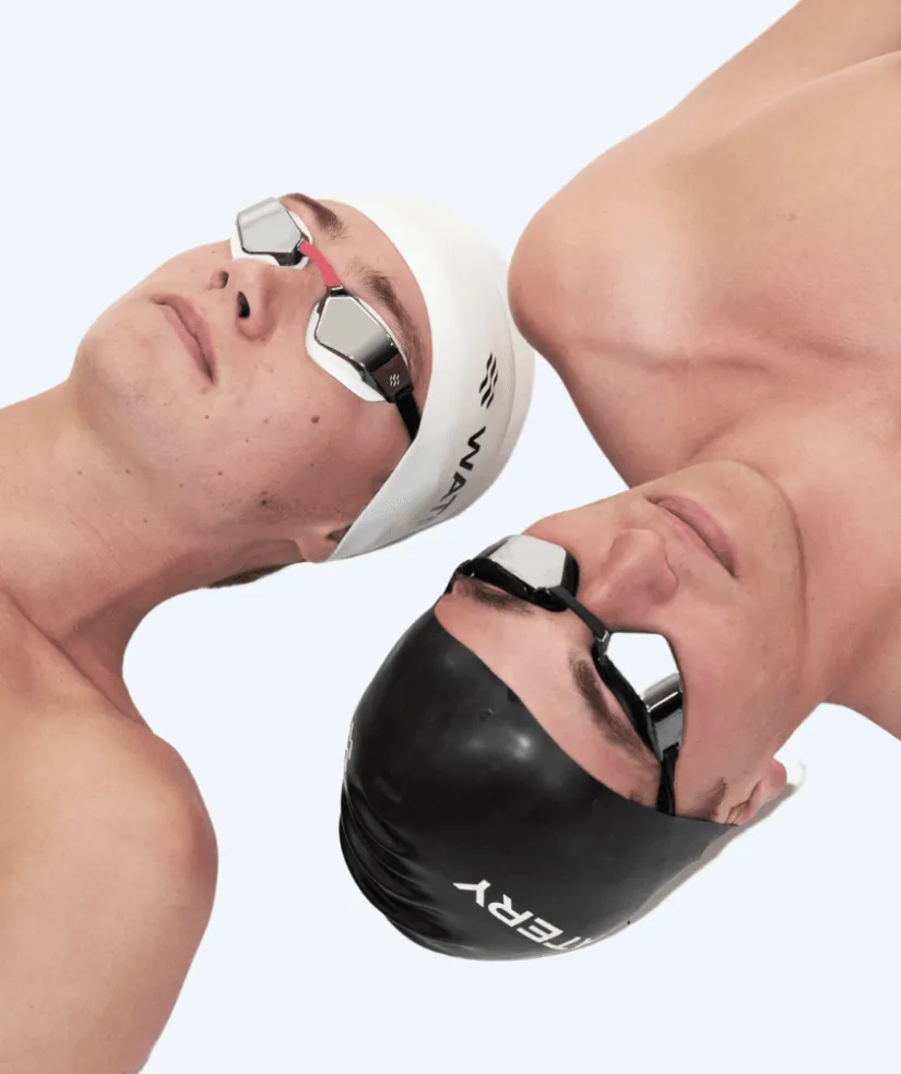 New Watery konkurrence svømmebriller - Brooks Mirror - Hvid/sølv