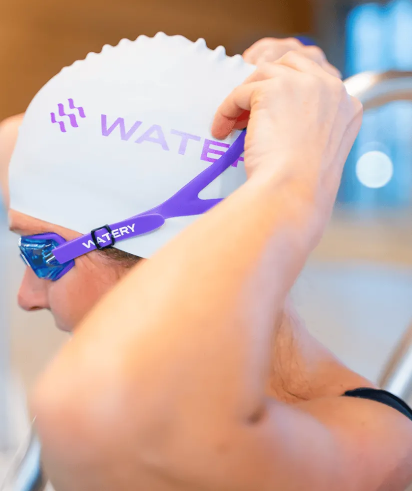 Watery langsynede svømmebriller med styrke til voksne - (+2.0) – (+4.5) - Ridley - Lilla