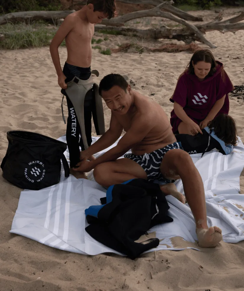 Best Watery microfiber håndklæde (180 x 200 cm) - Eco Nebraska Family - Sand