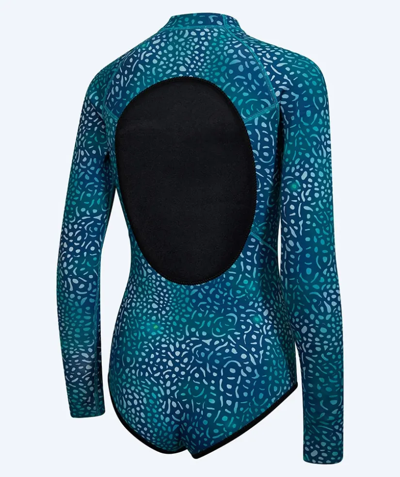 Hot Watery neopren springsuit til damer - Lady Open Back - Grøn/blå
