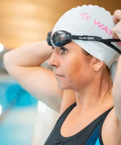 Clearance Watery nærsynede svømmebriller med styrke til voksne - (-2.0) – (-7.0) - Ridley - Sort (Smoke linse)