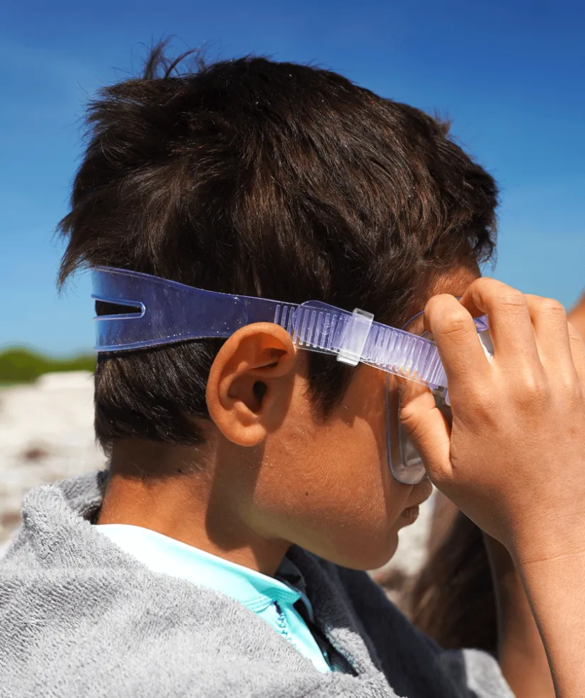 Hot Watery snorkelsæt til junior (8-15) - Odine/Rilian - Hvid/sort
