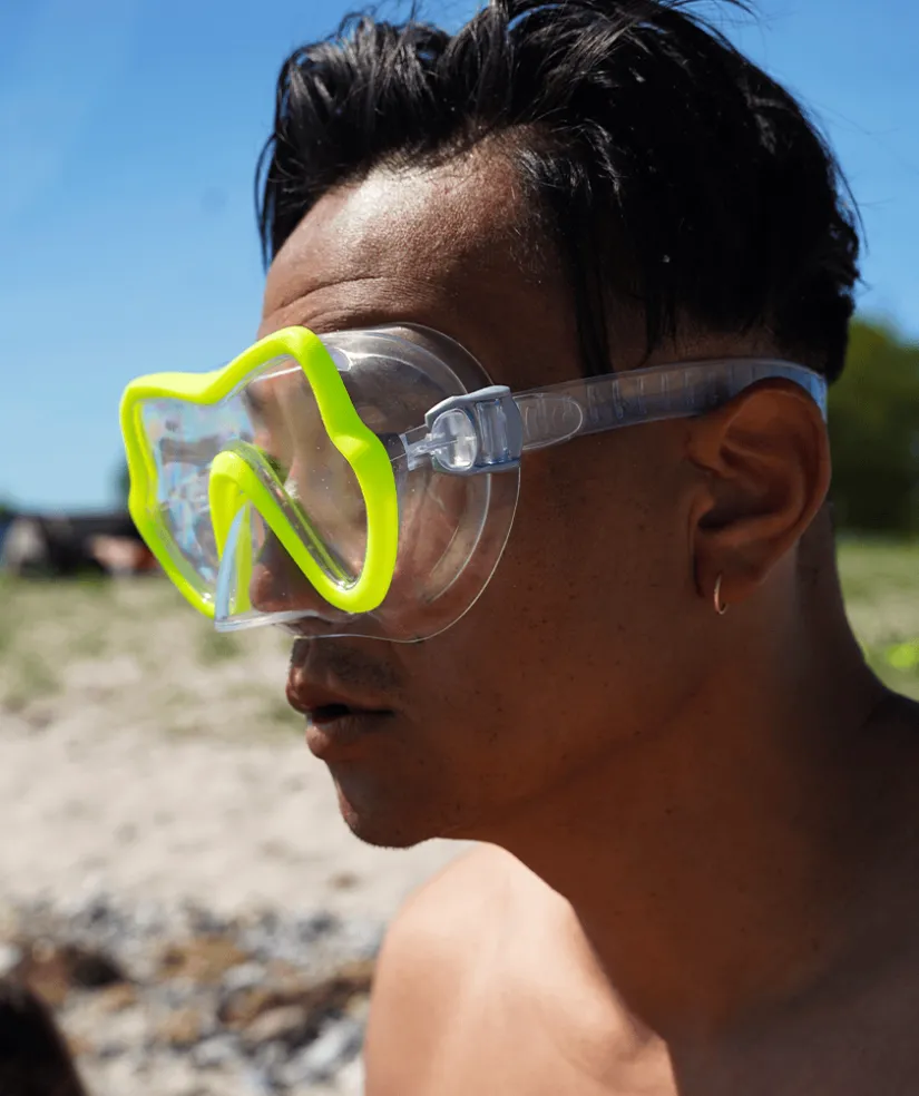 New Watery snorkelsæt til junior (8-15) - Trigger/Masika - Gul/grøn