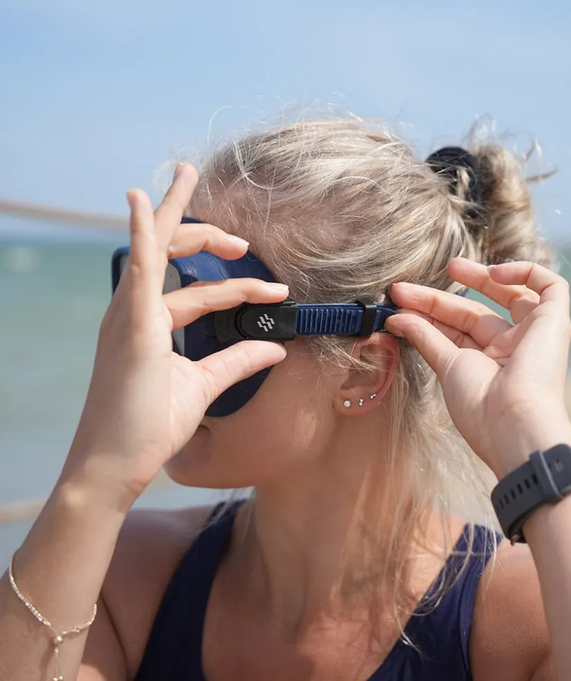Hot Watery snorkelsæt til voksne (fra 15 år) - Coast/Skipper - Mørkeblå/sort