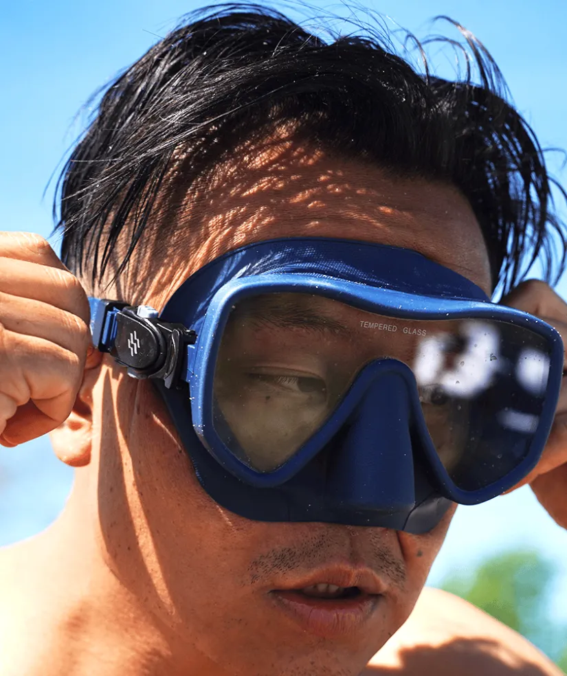 Hot Watery snorkelsæt til voksne (fra 15 år) - Coast/Skipper - Mørkeblå/sort