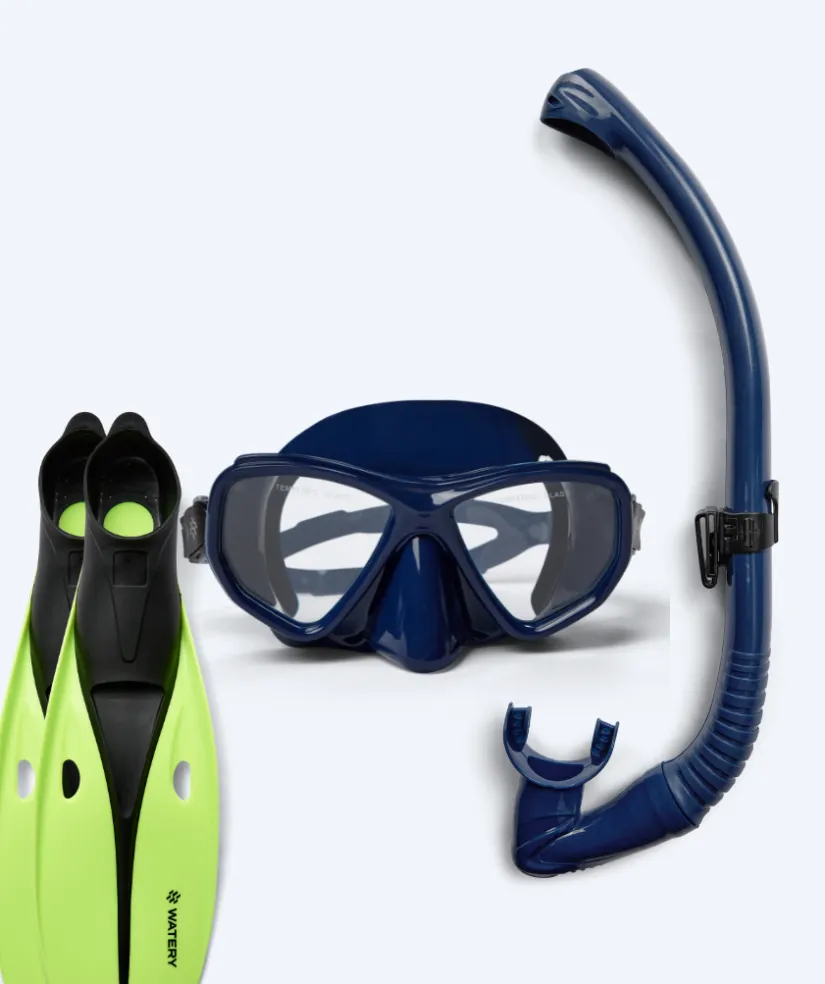 Clearance Watery snorkelsæt til voksne (fra 15 år) - Fenton/Breeve - Mørkeblå
