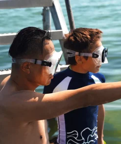 Online Watery snorkelsæt til voksne (fra 15 år) - Nebula/Breeve - Sort/rød