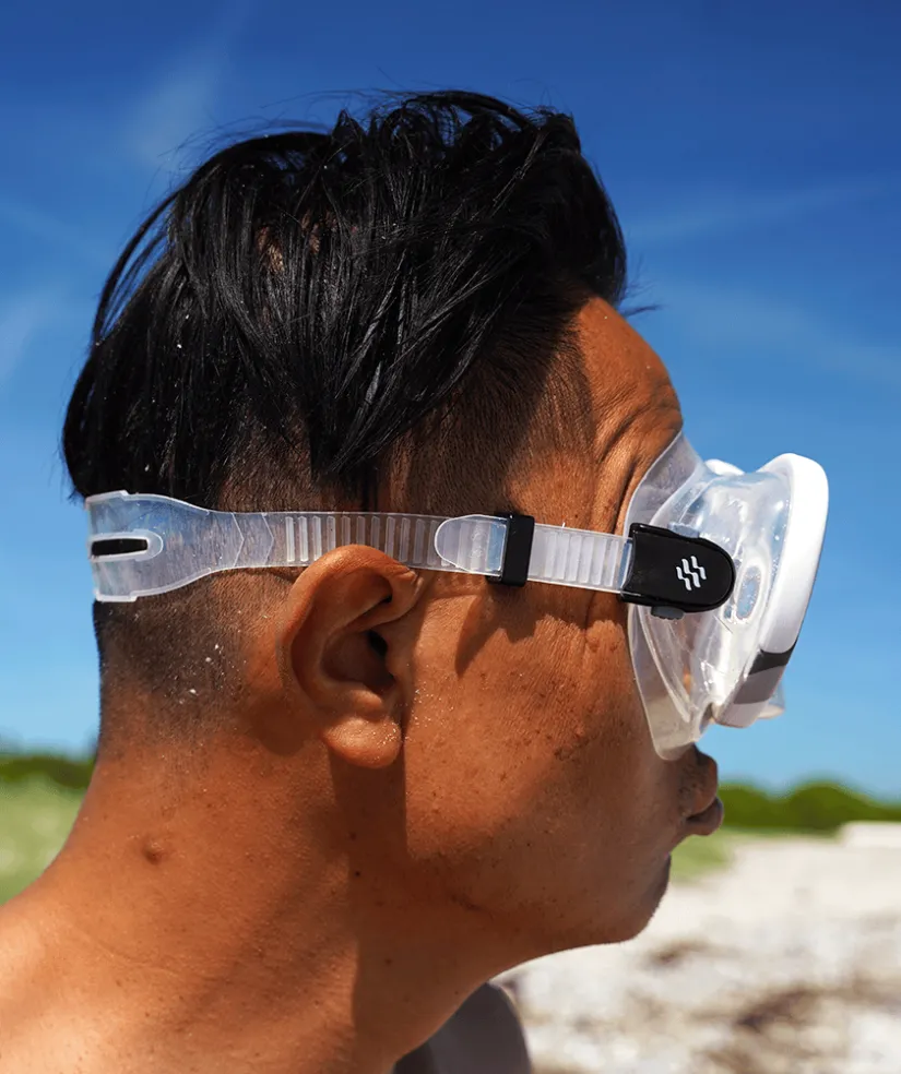 Sale Watery snorkelsæt til voksne (fra 15 år) - Rudder Camo/Itzel/Delmere - Klar/sort