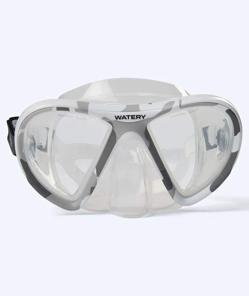 Sale Watery snorkelsæt til voksne (fra 15 år) - Rudder Camo/Itzel/Delmere - Klar/sort