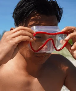 Online Watery snorkelsæt til voksne (fra 15 år) - Fraser/Coast/Delmere - Rød/sort
