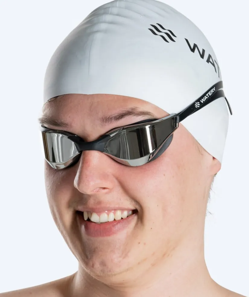 Best Watery svømmebriller - Instinct Mirror - Sort/sølv