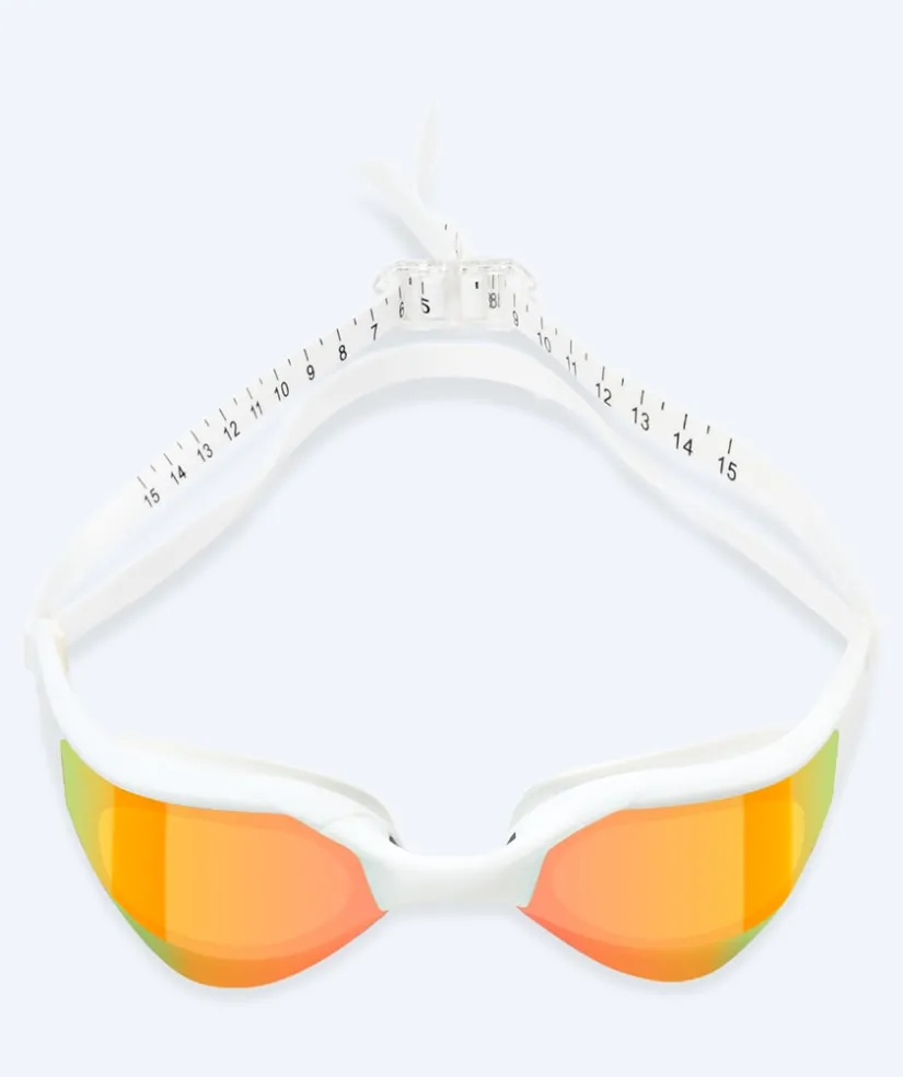 New Watery svømmebriller - Instinct Elite Mirror - Hvid/guld