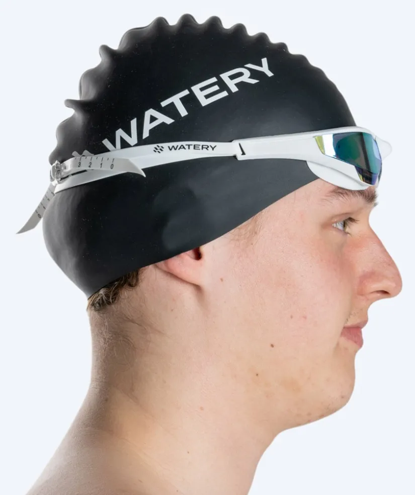 New Watery svømmebriller - Instinct Elite Mirror - Hvid/guld