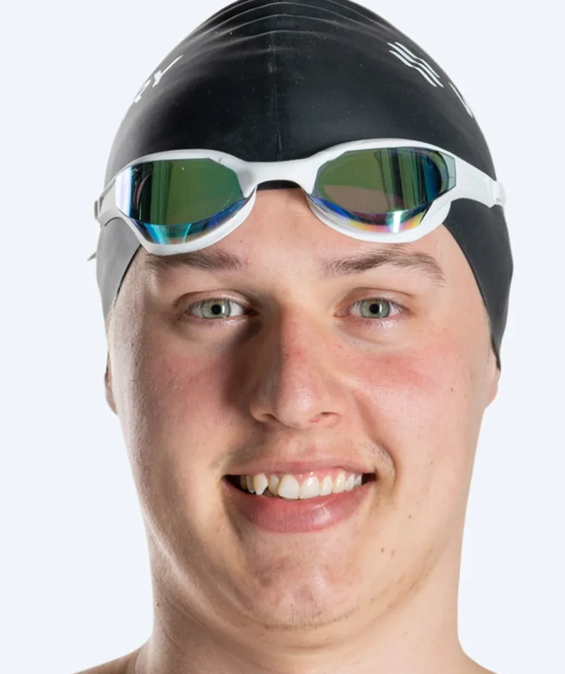 New Watery svømmebriller - Instinct Elite Mirror - Hvid/guld
