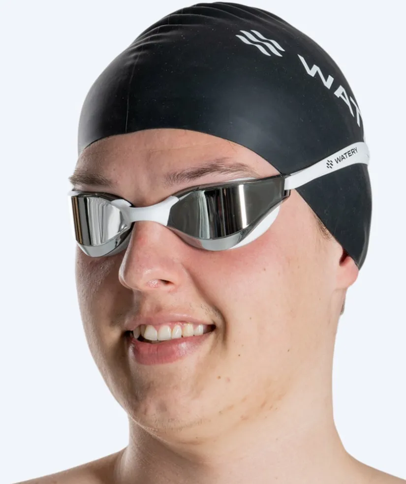 Best Watery svømmebriller - Instinct Mirror - Hvid/sølv