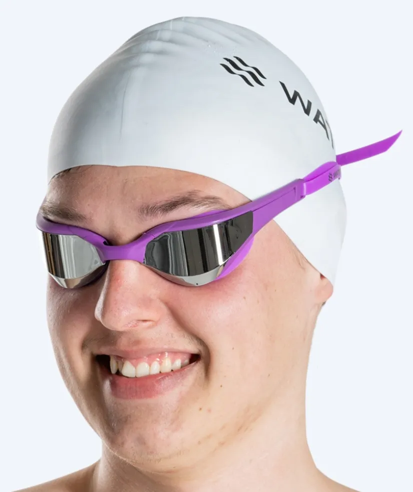 Best Watery svømmebriller - Instinct Elite Mirror - Lilla/sølv