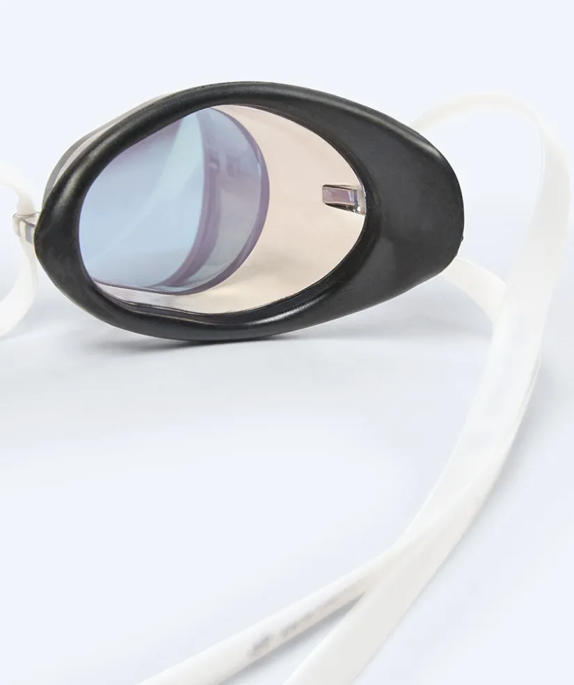 New Watery svømmebriller - Proflex Swedish Mirror - Hvid/guld