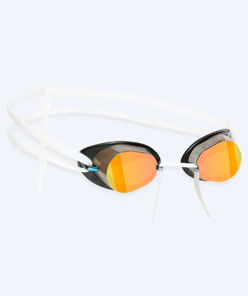 New Watery svømmebriller - Proflex Swedish Mirror - Hvid/guld