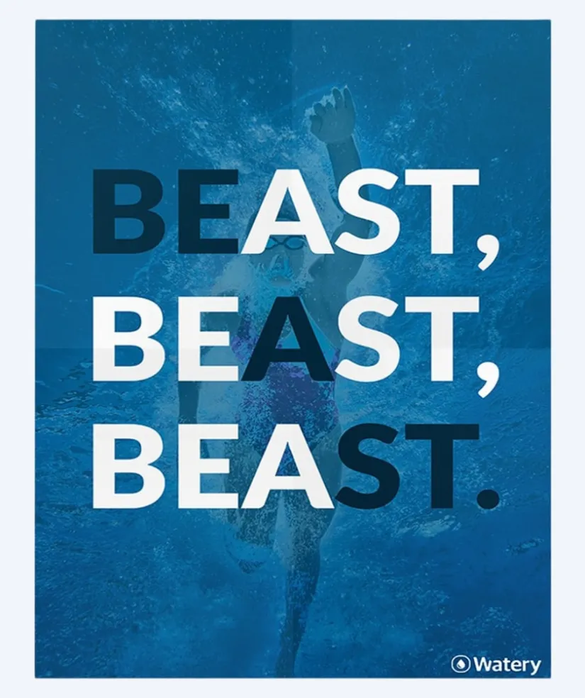 Discount Watery svømmeplakat - Be A Beast!