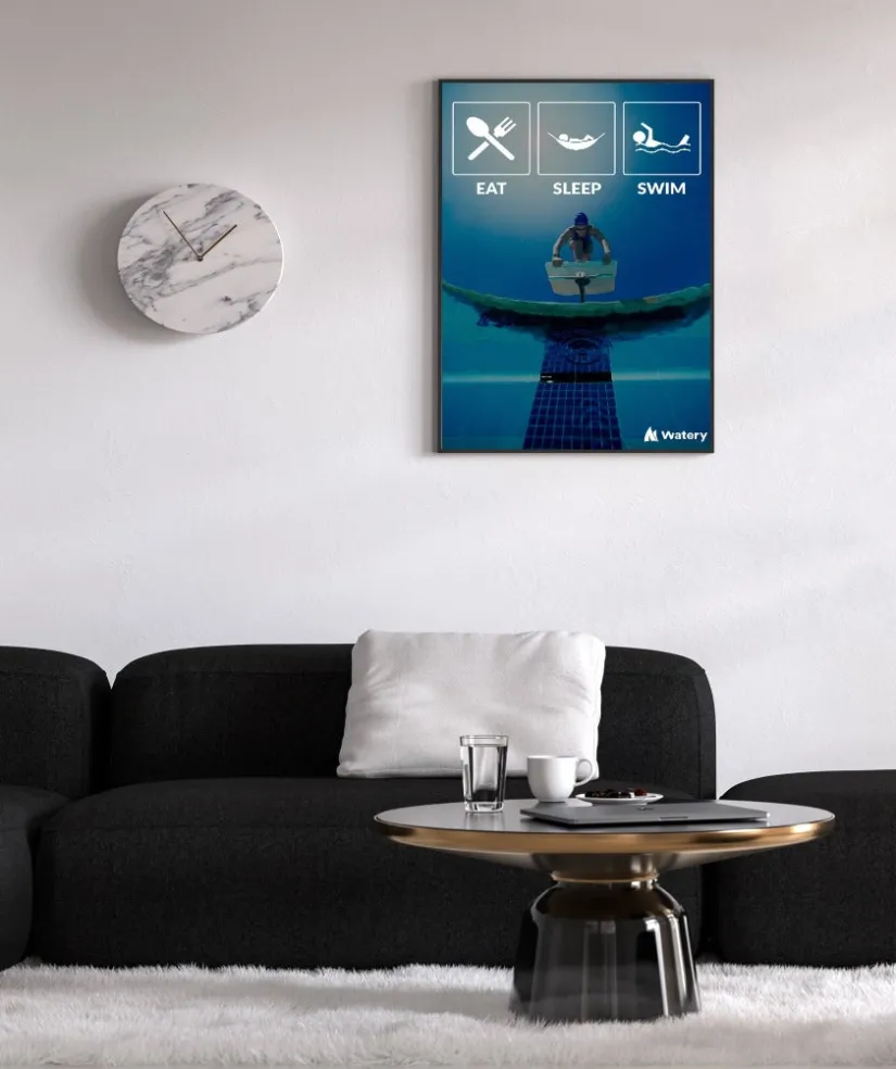 Sale Watery svømmeplakat - Eat - Sleep - Swim
