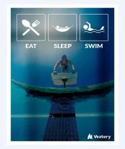 Sale Watery svømmeplakat - Eat - Sleep - Swim