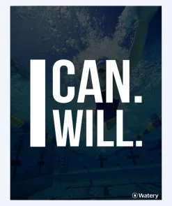 Discount Watery svømmeplakat - I Can - I Will