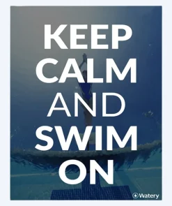 Sale Watery svømmeplakat - Keep Calm And Swim On