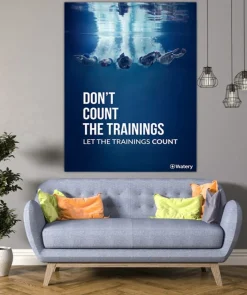 Hot Watery svømmeplakat - Let The Trainings Count