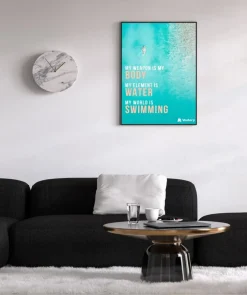 Clearance Watery svømmeplakat - My World is Swimming