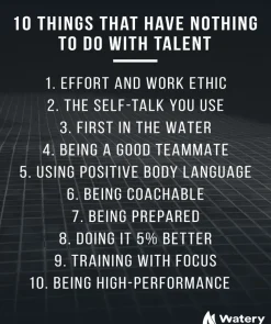 Hot Watery svømmeplakat - 10 things that have nothing to do with talent - B2