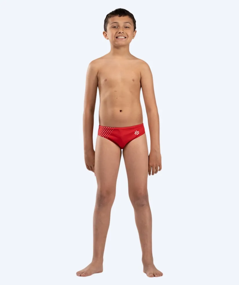 Hot Watery trekantede badebukser til drenge - Budgie Eco - Red Sporty