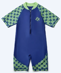 Hot Watery UV-dragt til børn - Athena Kortærmet Rashguard - Grøn/mørkeblå