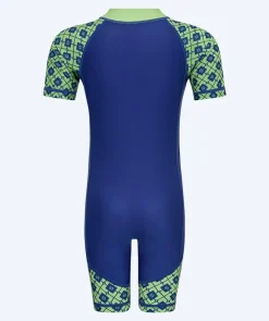 Hot Watery UV-dragt til børn - Athena Kortærmet Rashguard - Grøn/mørkeblå