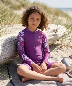 Outlet Watery UV-dragt til børn - Athena Langærmet Rashguard - Lilla
