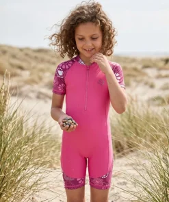 Clearance Watery UV-dragt til børn - Athena Kortærmet Rashguard - Pink