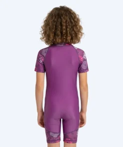 Online Watery UV-dragt til børn - Athena Kortærmet Rashguard - Lilla