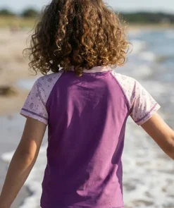 New Watery UV-trøje til børn - Brandman Kortærmet Rashguard - Pink/lilla