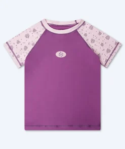 New Watery UV-trøje til børn - Brandman Kortærmet Rashguard - Pink/lilla