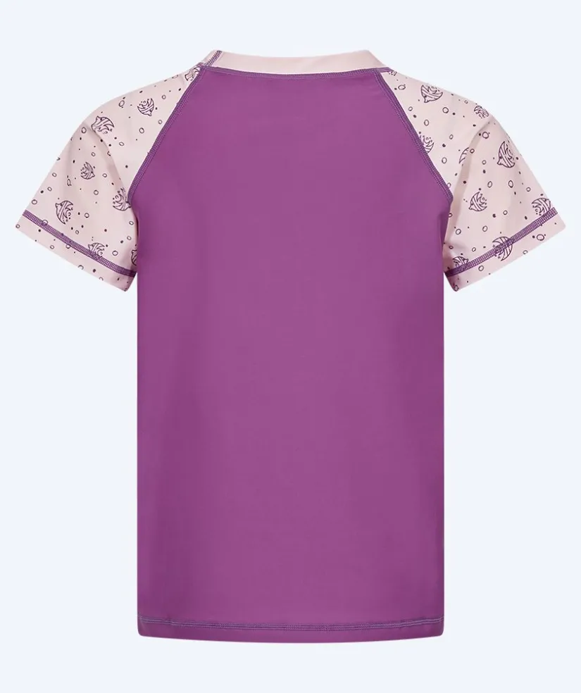 New Watery UV-trøje til børn - Brandman Kortærmet Rashguard - Pink/lilla