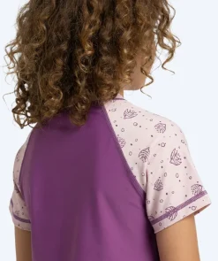 New Watery UV-trøje til børn - Brandman Kortærmet Rashguard - Pink/lilla