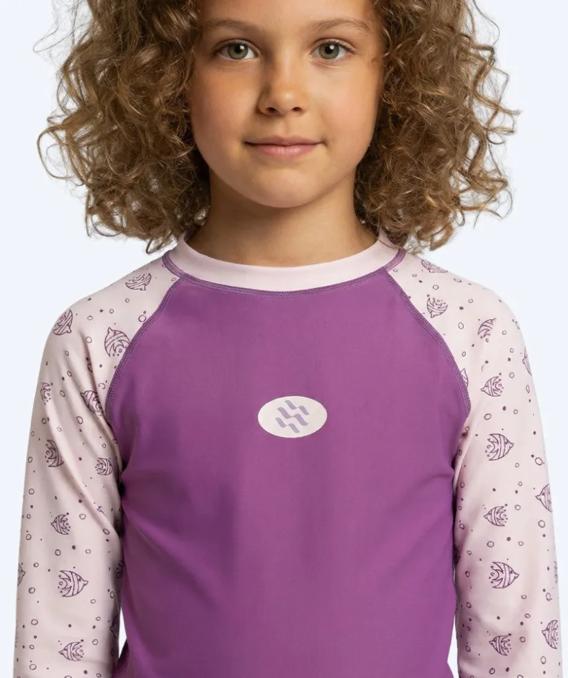 Best Watery UV-trøje til børn - Brandman Langærmet Rashguard - Pink/lilla