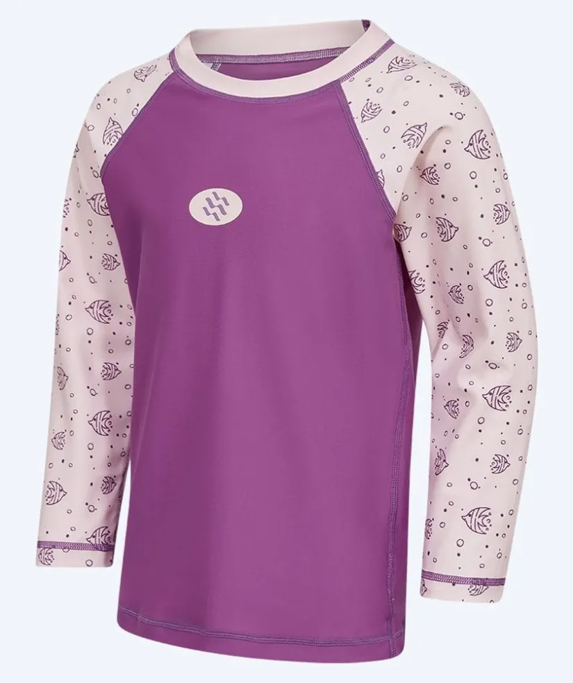 Best Watery UV-trøje til børn - Brandman Langærmet Rashguard - Pink/lilla