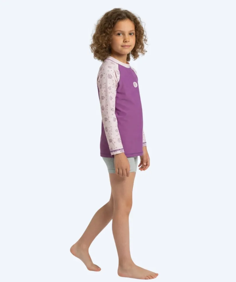 Best Watery UV-trøje til børn - Brandman Langærmet Rashguard - Pink/lilla