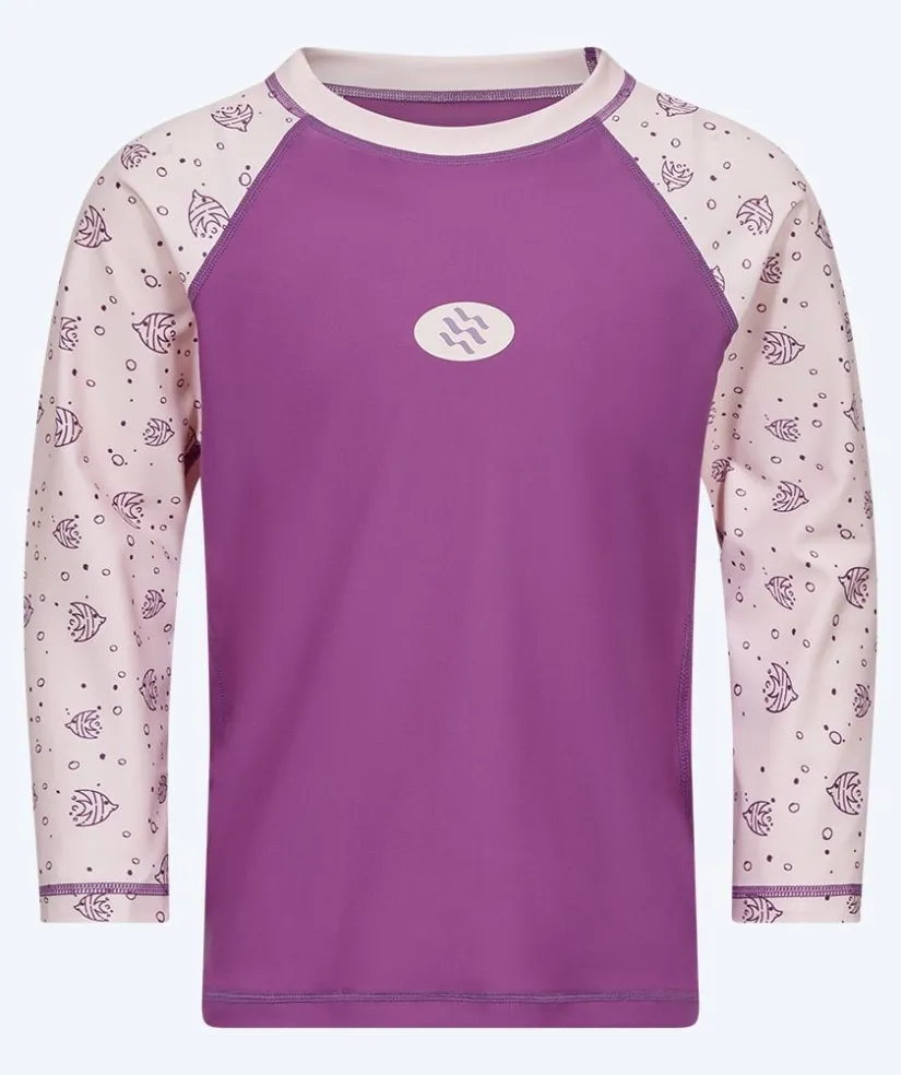 Best Watery UV-trøje til børn - Brandman Langærmet Rashguard - Pink/lilla