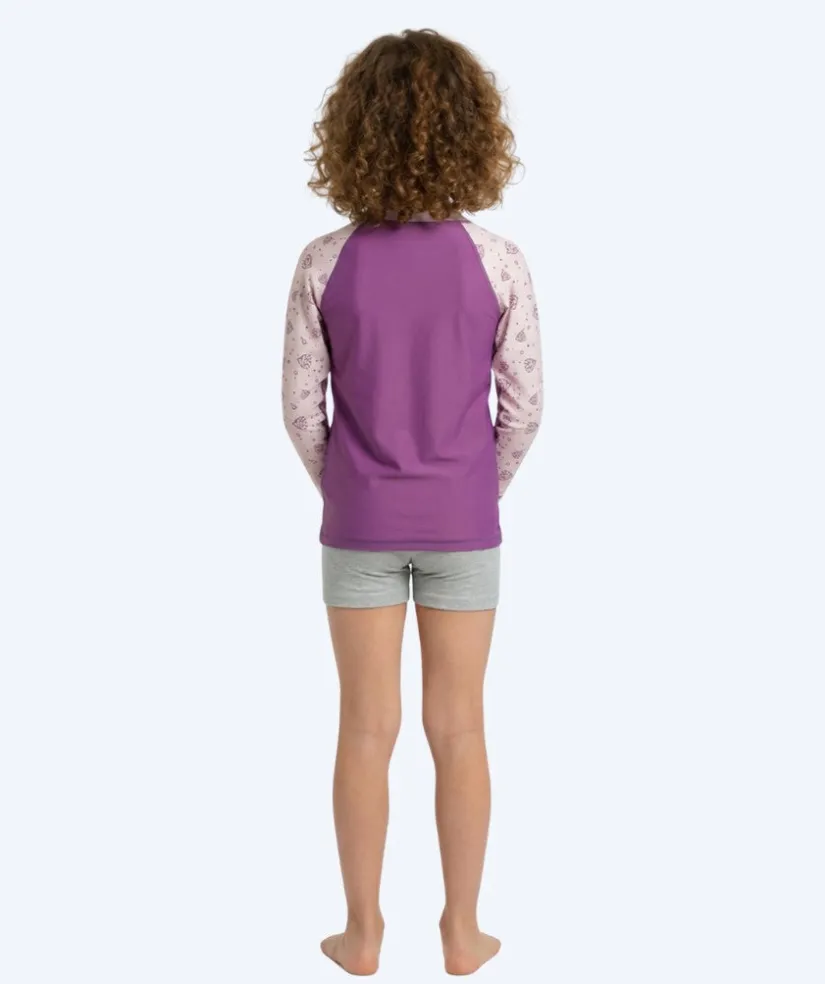 Best Watery UV-trøje til børn - Brandman Langærmet Rashguard - Pink/lilla