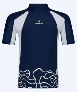 Discount Watery UV-trøje til børn - Chilton Kortærmet Rashguard - Mørkeblå/hvid