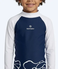 Best Watery UV-trøje til børn - Chilton Langærmet Rashguard - Mørkeblå/hvid