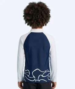 Best Watery UV-trøje til børn - Chilton Langærmet Rashguard - Mørkeblå/hvid